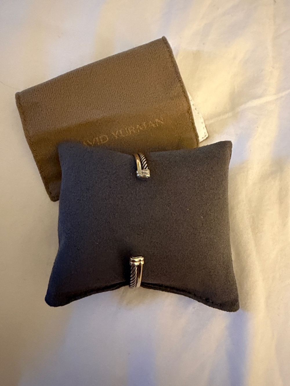 David Yurman Two-Tone Cable Bracelet in Gold and Silver - Picture 2 of 8